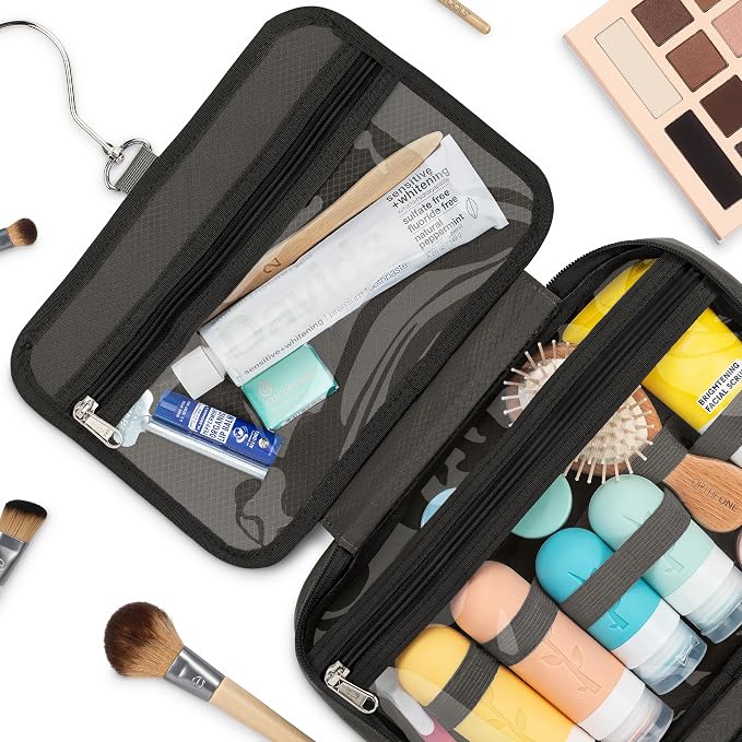 Eco Sun Hanging Travel Toiletry Bag — Designed in Hawaii — Water-resistant Travel Organizer for Bathroom Accessories (Grey) - Image 2