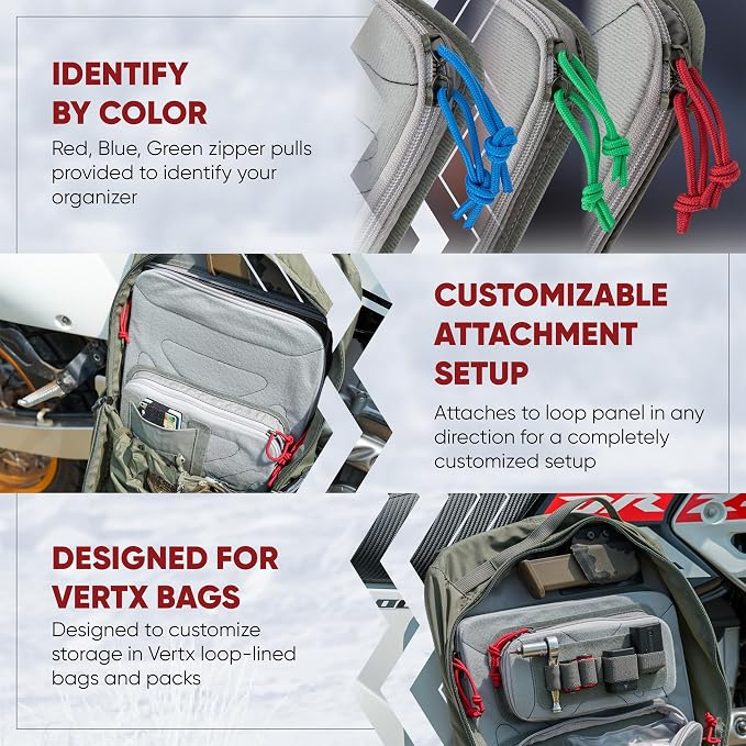 Vertx Pack Zip Pouch Organizer Insert Attachment for Backpack, Bag, Travel, Organization Pouches - Image 3