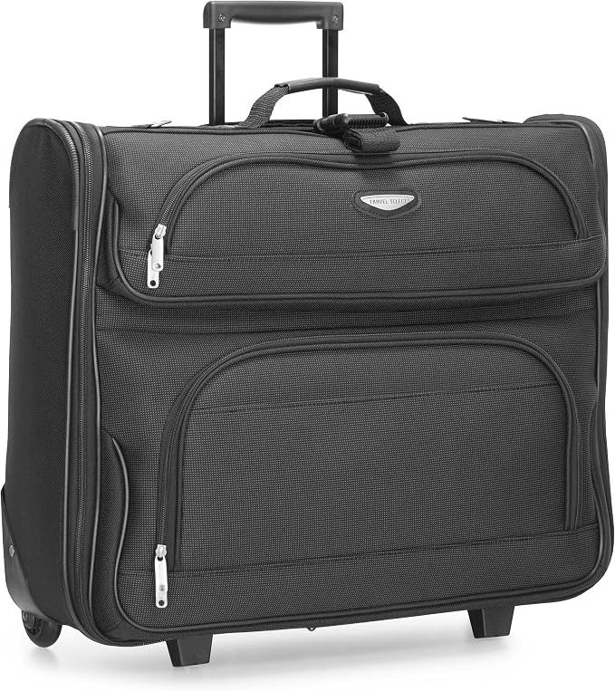 Travel Select Amsterdam Business Rolling Garment Bag, Softside Expandable Rolling 2-Wheeled Suit Carrier, Gray, One Size by Travel+Select