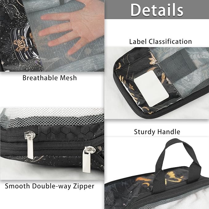 7 Pcs Compression Packing Cubes for Travel Luggage, Lightweight Suitcase Organizer Bags Set, Compression Packaging Cube for Travel Essentials, Packing Cubes for Carry on Suitcase - Image 4