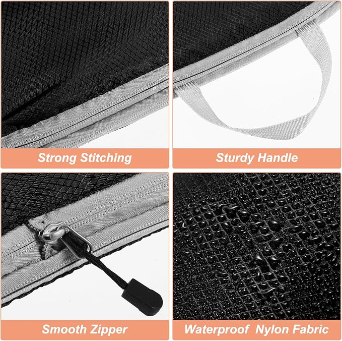 PATIKIL Compression Packing Cube for Travel, 5 Set Waterproof Travel Packing Cube Compression Nylon Luggage Organizer Bags Shoe Bag for Suitcases Backpack, Black - Image 3