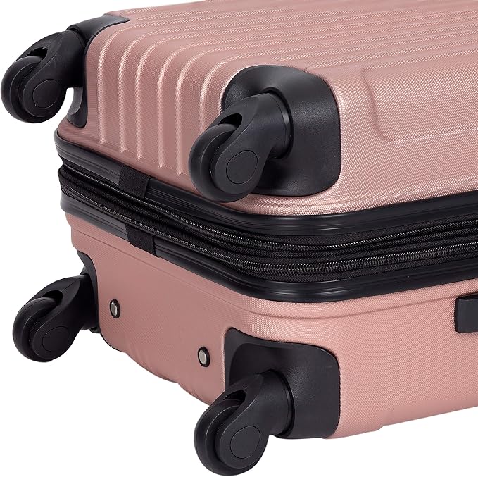 Travelers Club Midtown Hardside 4-Piece Luggage Travel Set, Rose Gold - Image 8