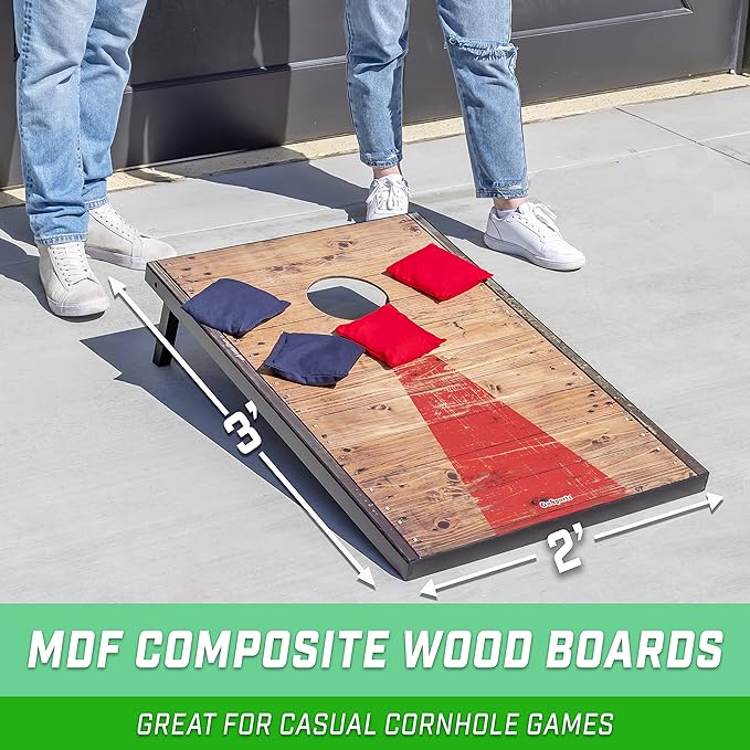GoSports Portable Cornhole Sets, 8 Styles – Choose 4 x 2 ft or 3 x 2 ft - Boards Include 8 Bean Bags, Travel Case, and Game Rules - Image 2