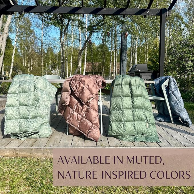 Down Camping Blanket with Footbox – Lightweight, Packable, Water Resistant Backpacking Quilt & Warm Puffy Compact Outdoor Throw – 52x77 with Stuff Sack for Stadium, Hiking & Travel - Image 7