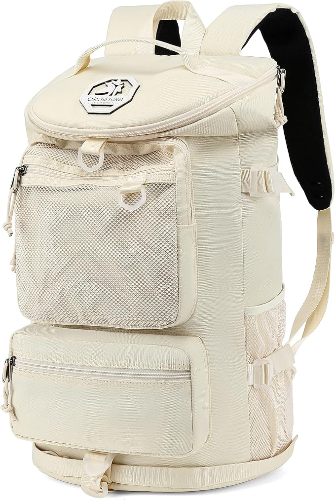 Kalesi Gym Duffle Bag Backpack 4-Way Waterproof with Shoes Compartment for travel Sport Hiking laptop (Sea salt white) by Kalesi