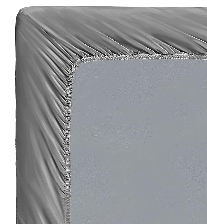 100% Supima Cotton Sheets 600 Thread Count,Bed Sheet Set Queen Size Sheets 4 Pieces, Soft & Silky Sateen Weave, Fits Mattress Up to 18'',Deep Pocket, Breathable & Fade Resistant(Grey,Queen) - Image 7