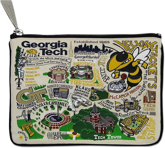 catstudio Georgia Tech Collegiate Zipper Pouch Purse | Holds Your Phone, Coins, Pencils, Makeup, Dog Treats, & Tech Tools by catstudio