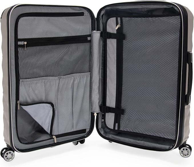 Kenneth Cole REACTION Diamond Tower Collection Lightweight Hardside Expandable 8-Wheel Spinner Travel Luggage, Rye, 28-Inch Checked - Image 9