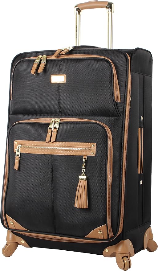 Steve Madden Designer Luggage Collection - 3 Piece Softside Expandable Lightweight Spinner Suitcase Set - Travel Set Includes an Under Seat Bag, 20-Inch Carry on and 28-Inch Checked Suitcase, Harlo - Image 2