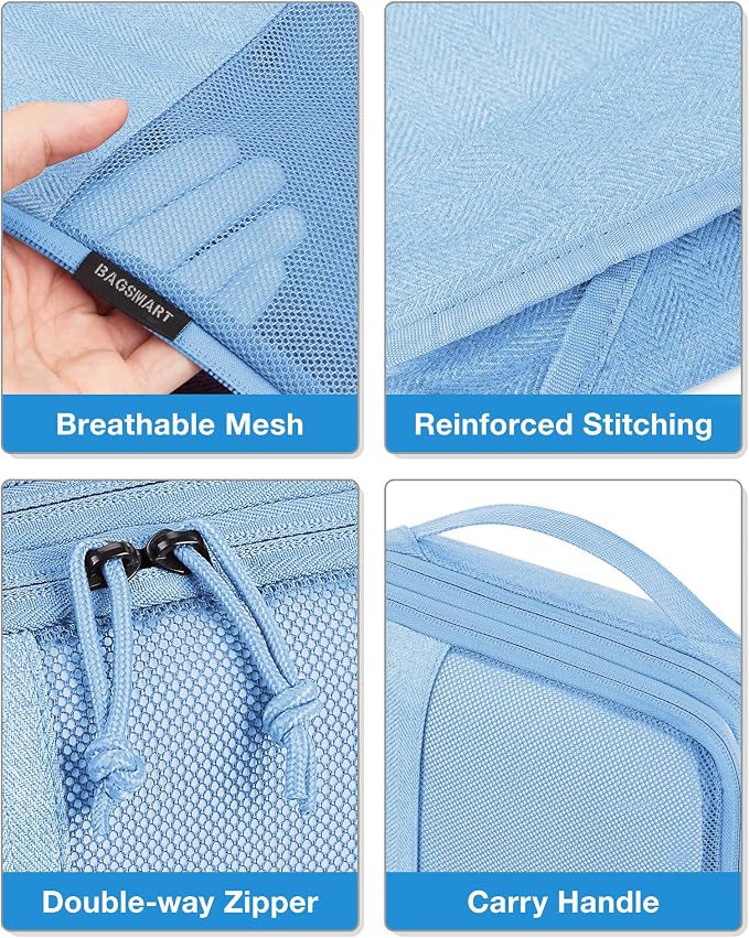BAGSMART Compression Packing Cubes for Travel, 6 Set Luggage Organizer Bags | Fits 20/24/28in Carry-On Suitcases, Compressible Bags Streamline Cruise Travel Essentials, Sturdy Handles, Machine Washable - Image 5