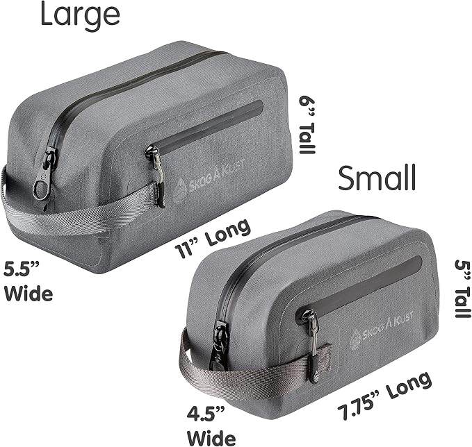 DoppSåk Waterproof & Leak-Proof Travel Toiletry Bag | Small, Charcoal Grey - Image 2