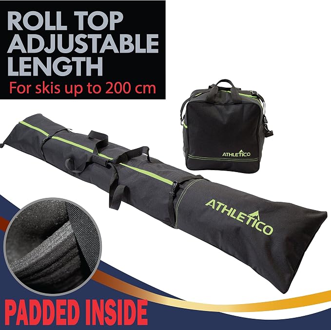 Athletico Ski & Boot Bag Combo | Store Skis Up to 200 CM & Boots Up To Size 13 | Includes 2 Padded Bags - Image 4
