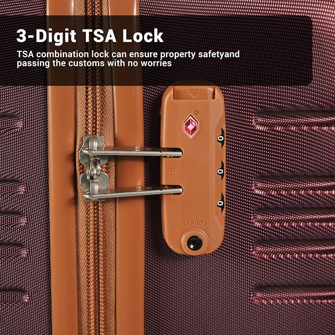 4-Piece Luggage Sets 16“20“24”28“,Suitcases with Double Spinner Wheels and TSA Lock,Hardcase 6 set Luggage with Underseat Duffel Bag - Image 7