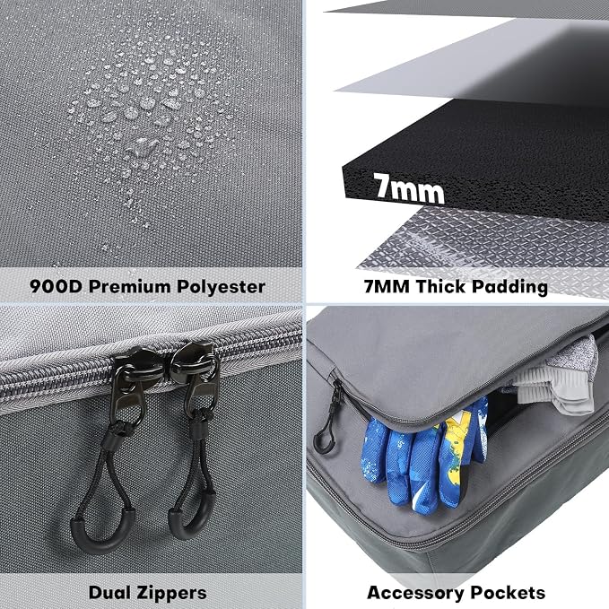 Snowboard Bag 7MM Padding Snowboard &Ski Bag Premium 900D Unisex Board Bag- Snowboard Travel Bags for Flying, Holds Helmet, Board, Boots, & More w/Ski Poles Strap, Strong Handle, Large Zipper - Image 6