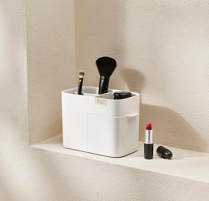 Joseph Joseph 75003 Viva Makeup Cosmetic Storage Organizer with Drawer, Small, Shell - Image 2
