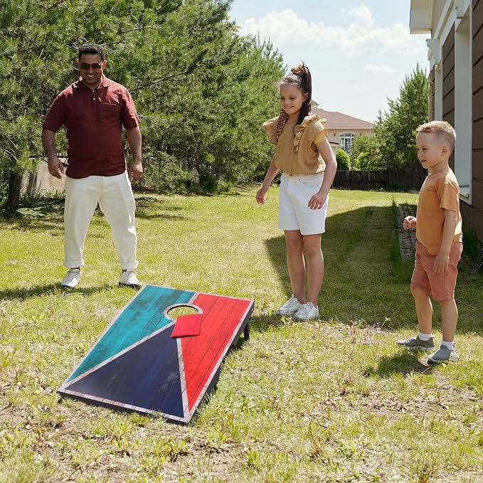 Cornhole Set 4x2 and 3X2 Regulation Size Corn Holes Sets with Carrying Bags & 8 Bean Bags Cornhole Boards Bean Toss Games for Adults Family Outdoor Beach Lawn Outside Backyard Games - Image 3