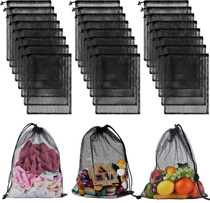 13"X15.5" 24Pcs Mesh Laundry Drawstring Bag Nylon Drawstring Gym Bag with Cord Lock Closure by InnovativeDanceMovementsUniqueComfortableDancewearConfidentlgnitedreams