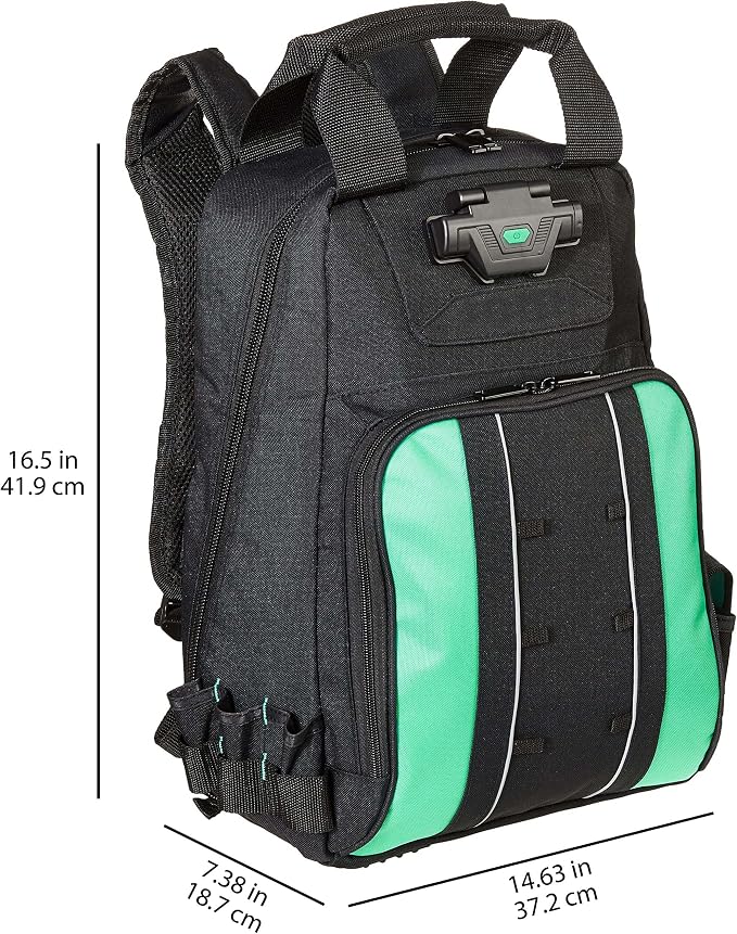 Amazon Basics Tool Backpack with LED Light, 55 Pockets, Padded Shoulder Straps, Tool Storage Bag, Black - Image 6