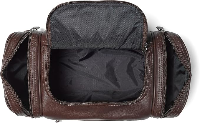Leatherology Brown Multi Pocket Toiletry Bag – Full-Grain Leather Travel Dopp Kit with Multiple Zippered Compartments | Spacious, Durable Organizer for Toiletries & Grooming Essentials - Image 4