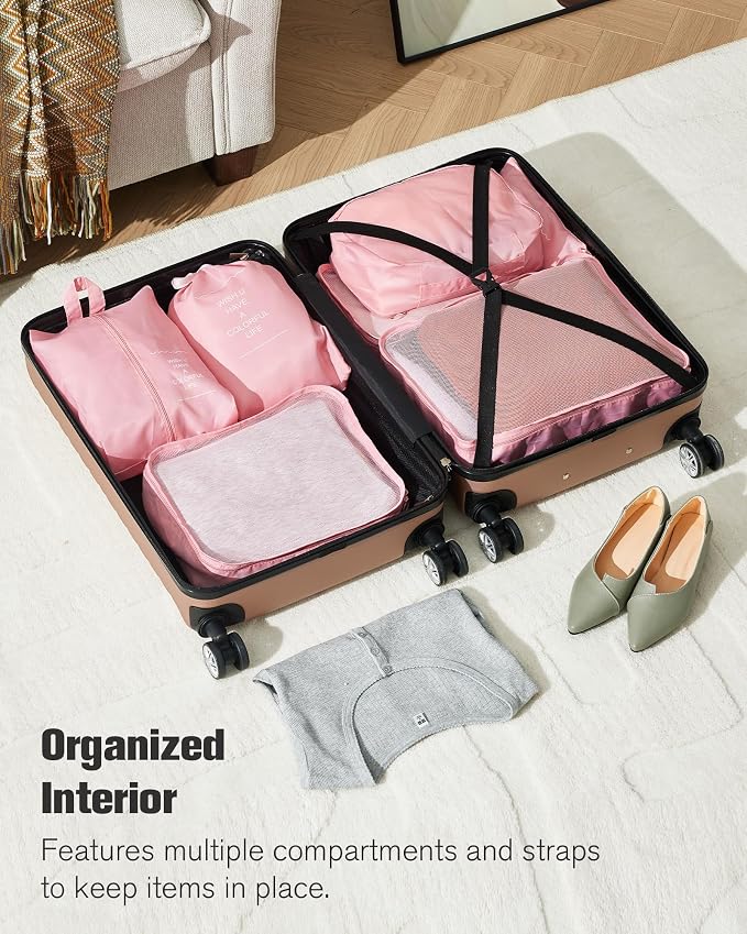 10 Piece Luggage Sets, 3 Piece Suitcase Set, 20 inch Carry on Luggage, 24 inch and 28 inch Checked Luggage with 7PC Packing Bags - Image 3