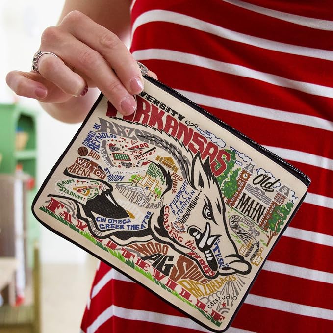 catstudio University of Arkansas Collegiate Zipper Pouch Purse | Holds Your Phone, Coins, Makeup, Dog Treats, & Tech Tools - Image 3