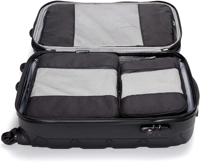 Travel Wise Packing Cubes for Travel - 5 Piece Set with Pattern Design, Lightweight Ripstop Nylon Luggage Organizers with Mesh Panel, Small Medium Large Sizes - Image 5