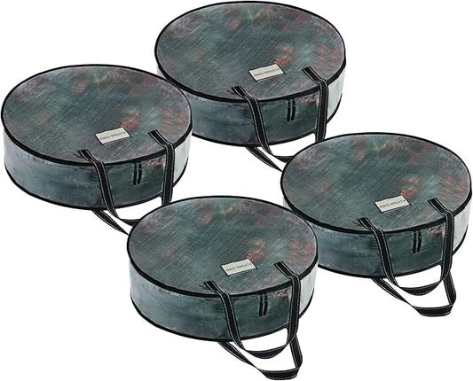 VENO 4 Pack Summer Wreath Storage Container, 36 Inch Clear Wreath Bag, Spring, Christmas Garland Decoration Organizers with Zipper and Durable Handles (Clear, 36"-4 Pack) by Veno