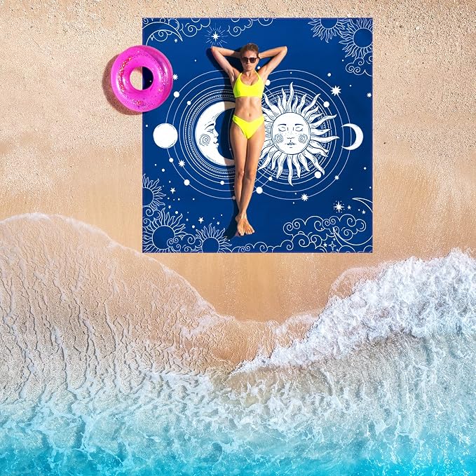 WIWIGO Beach Blanket Waterproof Sandproof Beach Mat 79" X 83"/10'x9'for 2-8 Adults Quick Drying Outdoor Picnic Mat Beach Accessories for Travel, Camping, Hiking - Image 6