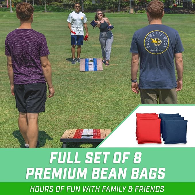 GoSports Portable Cornhole Sets, 8 Styles – Choose 4 x 2 ft or 3 x 2 ft - Boards Include 8 Bean Bags, Travel Case, and Game Rules - Image 4