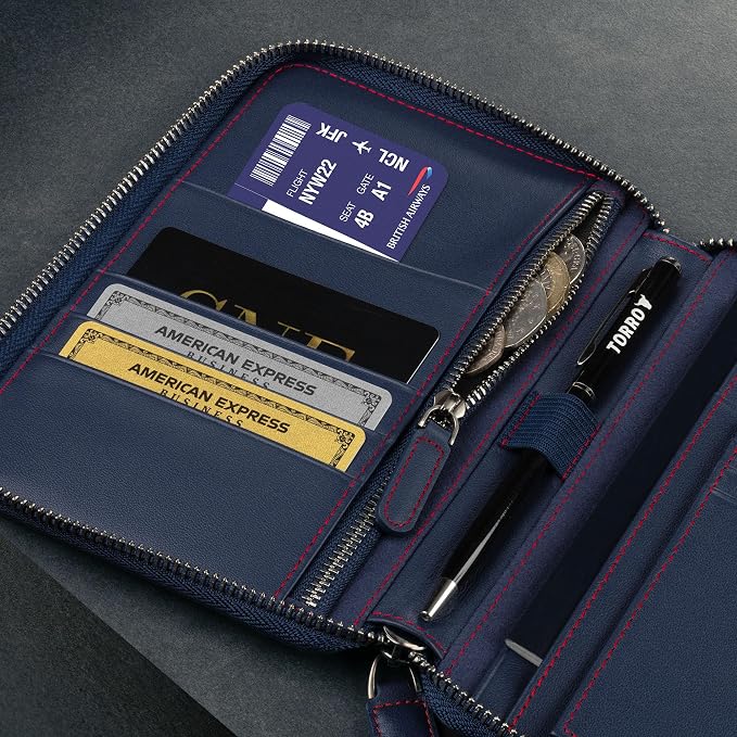 TORRO Travel Wallet – Genuine Leather Travel Organiser with Passport Holder and Detachable Cardholder - Image 6