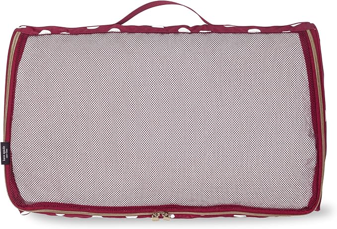 kate spade new york Packing Cube Set of 3, Julie Dot | Pack of Luggage Organizers in 3 Sizes with Mesh Windows, Zipper Closures, and Carry Handles for Travel - Image 6