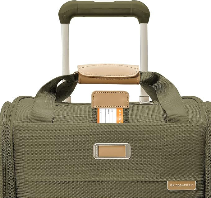 Briggs & Riley Cabin Spinner - Carry On Luggage for Travel, Suitcases with Wheels, Softside Rolling Bag for Men & Women, Fits Under Plane Seat, Interlocking Handle - Baseline Collection, Olive - Image 8
