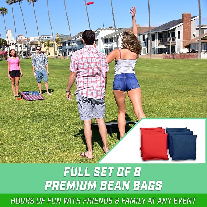 GoSports Portable Cornhole Sets, 8 Styles – Choose 4 x 2 ft or 3 x 2 ft - Boards Include 8 Bean Bags, Travel Case, and Game Rules - Image 4
