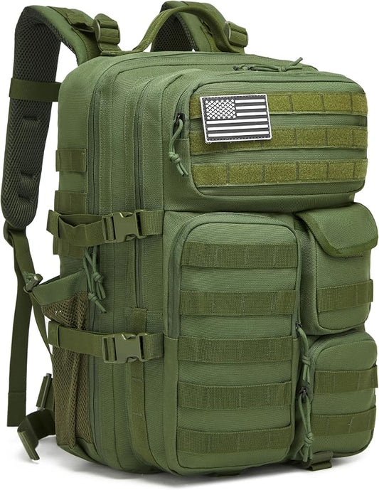 Wotony Tactical Backpack - Military waterproof backpack with multiple pockets and tactical gear for the outdoors (army green, 45L) by Wotony