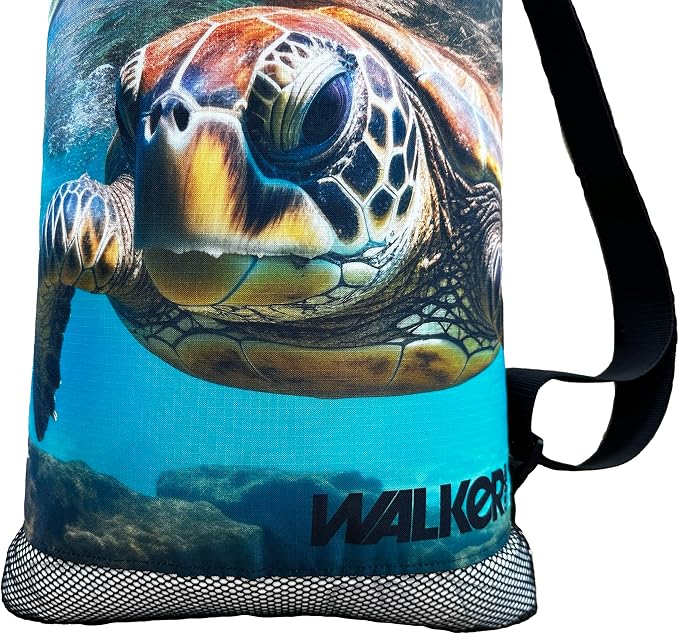 Walker Beach Mesh Net Travel Boat Bag for Snorkeling, Dive, and Swim Gear – USA Made, Turtle Splash - Image 4