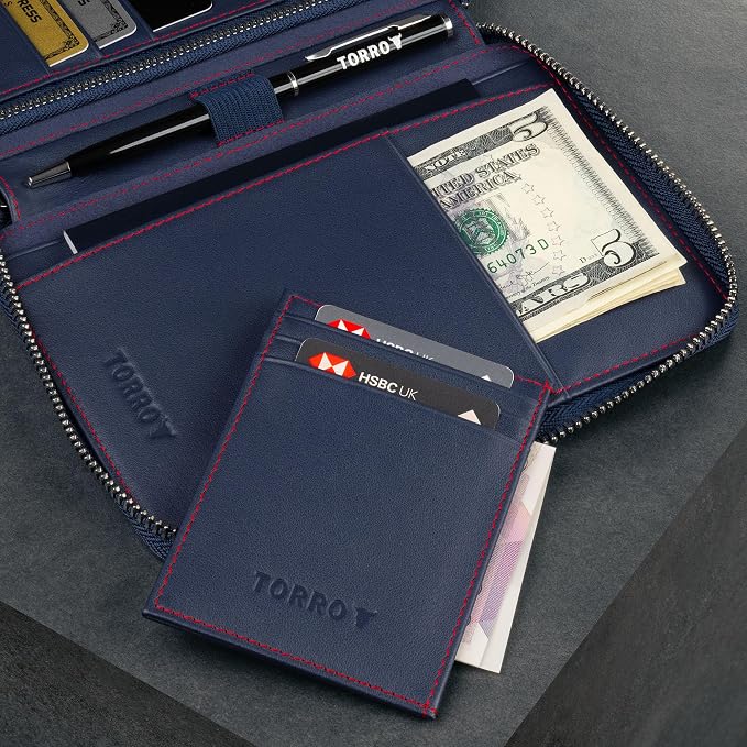 TORRO Travel Wallet – Genuine Leather Travel Organiser with Passport Holder and Detachable Cardholder - Image 5