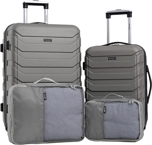Wrangler 4 Piece Miami Luggage and Packing Cubes Set, Desert Taupe by Wrangler%C2%AE