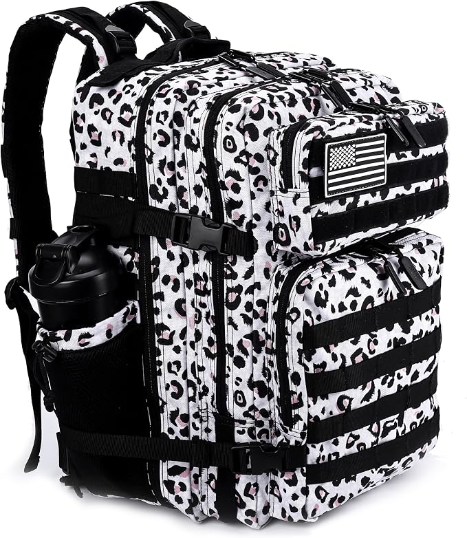 LHI Military Tactical Backpack for Men and Women 45L Army 3 Days Assault Pack Bag Large Rucksack with Molle System - Leopard by LHI