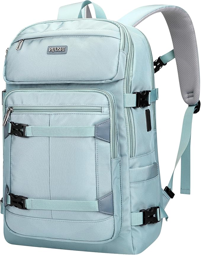 PIJUSHI Casual Travel Backpack for Women with 16" Padded Laptop Compartment | Carry On Luggage with USB Charging Port, 1680D Water-Resistant Nylon, Airline Approved, For Daily, Hiking - Image 9