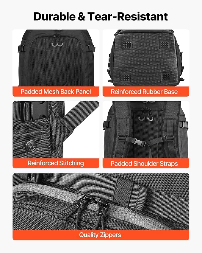 VEVOR Ski Boot Bag, Snowboard Boots Travel Backpack for Men Women, with Waterproof Exterior & Bottom, Durable 1680D Oxford, Bag for Skis, Snowboard, Helmet, Goggles, Gloves, Accessories - Image 4