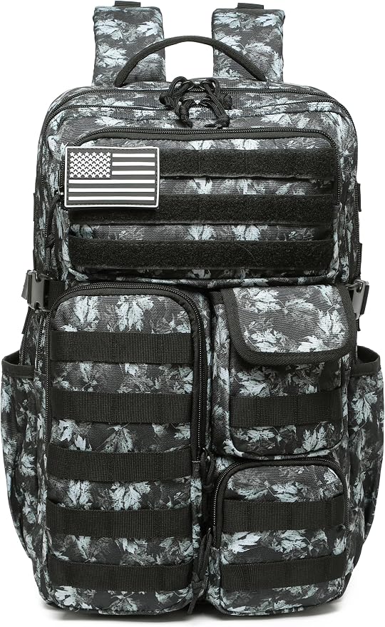 Wotony Tactical Backpack - Military waterproof backpack with multiple pockets and tactical gear for the outdoors (Gray Maple Leaf, 35L) - Image 2
