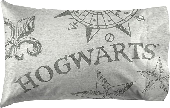 Jay Franco Kids Sheet Set with Fitted, Flat Sheets & Pillow Cover - Ultra-Soft Bedding with Pillowcase for Room Decor, Gray - Harry Potter, 3 Piece Twin - Image 4