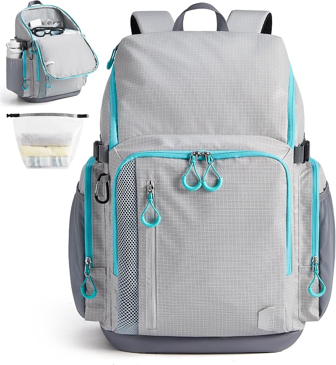BAGSMART Gym Backpack for Men with Shoe Compartment for Multi-Sport | Water-Resistant Multi-Sport Gym Storage, Expandable Pocket Fits Basketball, Football, Shoe Compartment Separates Swim Gear by BAGSMART