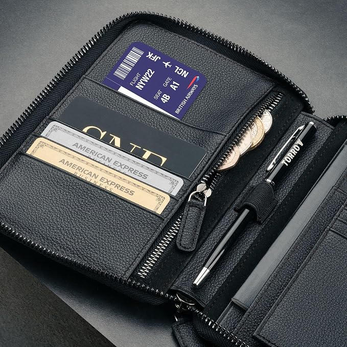 TORRO Travel Wallet – Genuine Leather Travel Organiser with Passport Holder and Detachable Cardholder - Image 6