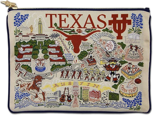 catstudio University of Texas College Zip Pouch | Use as Wallet, Clutch, Handbag or Makeup Bag by catstudio