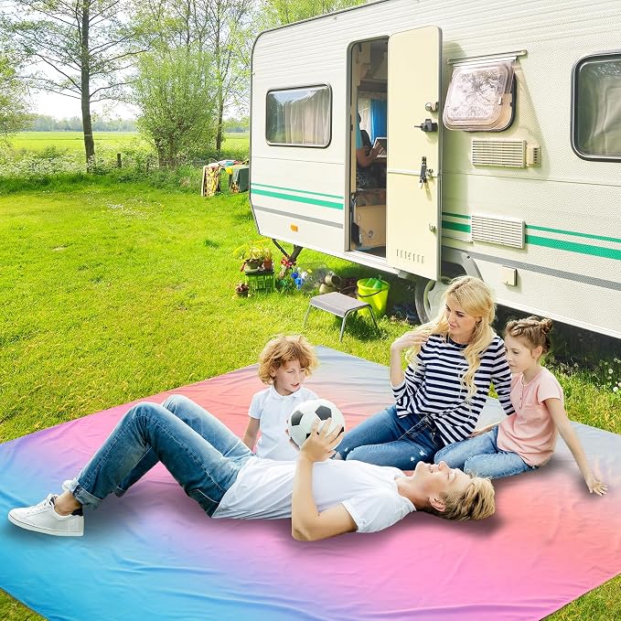 WIWIGO Beach Blanket Waterproof Sandproof Beach Mat 79" X 83"/10'x9'for 2-8 Adults Quick Drying Outdoor Picnic Mat Beach Accessories for Travel, Camping, Hiking - Image 6