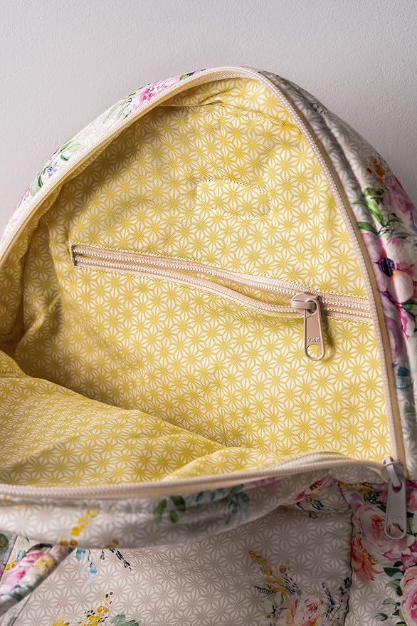 Maison d' Hermine Backpack for Women Men Cotton Shoulder Multipurpose Rucksack with Small Pouch Lightweight Multi Pocket for Travel Work Beach Perfect for Spring Summer (Sweet Rose Lavender) - Image 7