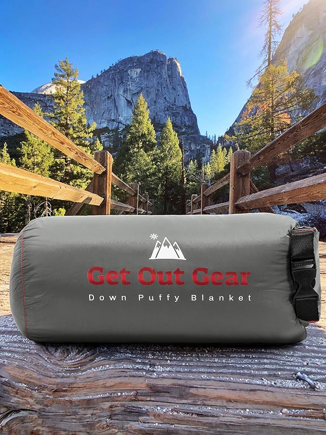 Get Out Gear Down Camping Blanket - Puffy, Packable, Lightweight and Warm | Ideal for Outdoors, Travel, Stadium, Festivals, Beach, Hammock | 650 Fill Power Water-Resistant Backpacking Quilt - Image 2