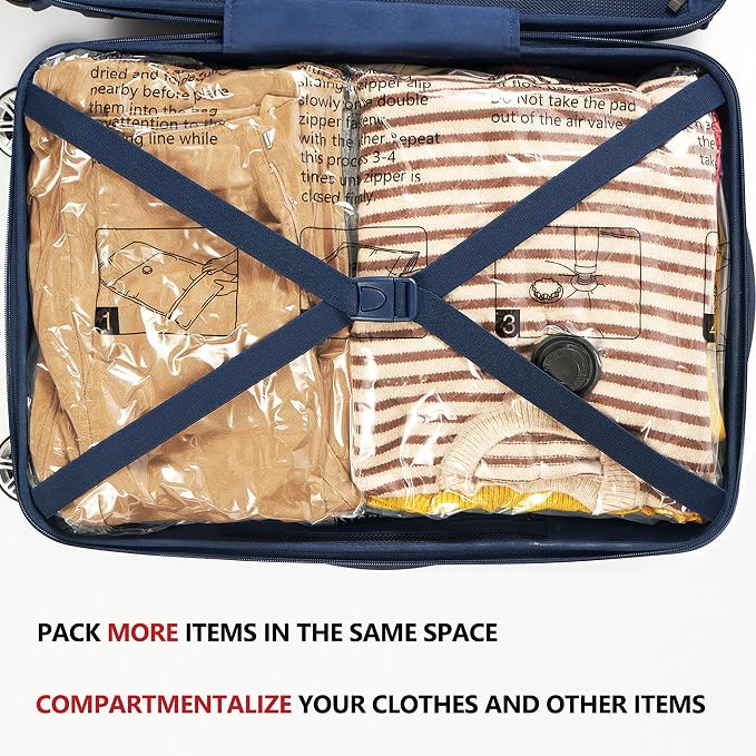 Vacuum Seal Bags for Clothing Travel and Home Storage, Travel Vacuum Bags with Electric Pump, Space Saver Compression Packing Cubes for Luggage Suitcase Bedding Blankets Clothes, 28 Combo - Image 5