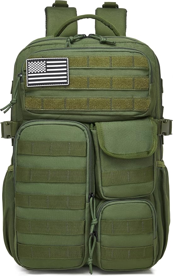 Wotony Tactical Backpack - Military waterproof backpack with multiple pockets and tactical gear for the outdoors (army green, 30L) - Image 3